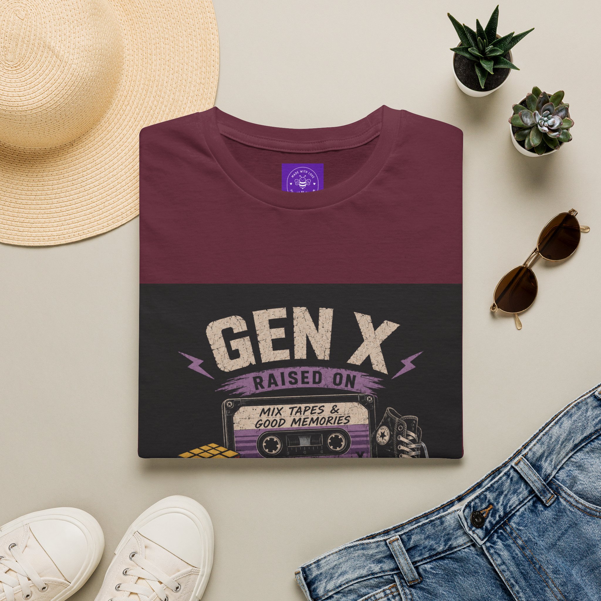 Classic Gen X Raised on Mix Tapes T-Shirt | 80s & 90s Nostalgia 80s - Image 9