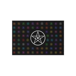 Pentacle Pattern Outdoor Rug — Rainbow Witch Pagan Doormat