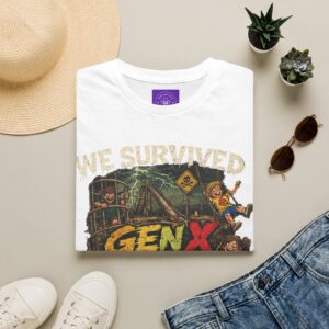 We Survived Gen X T-Shirt retro 80s and 90s nostalgia graphic tee for Generation X fans.