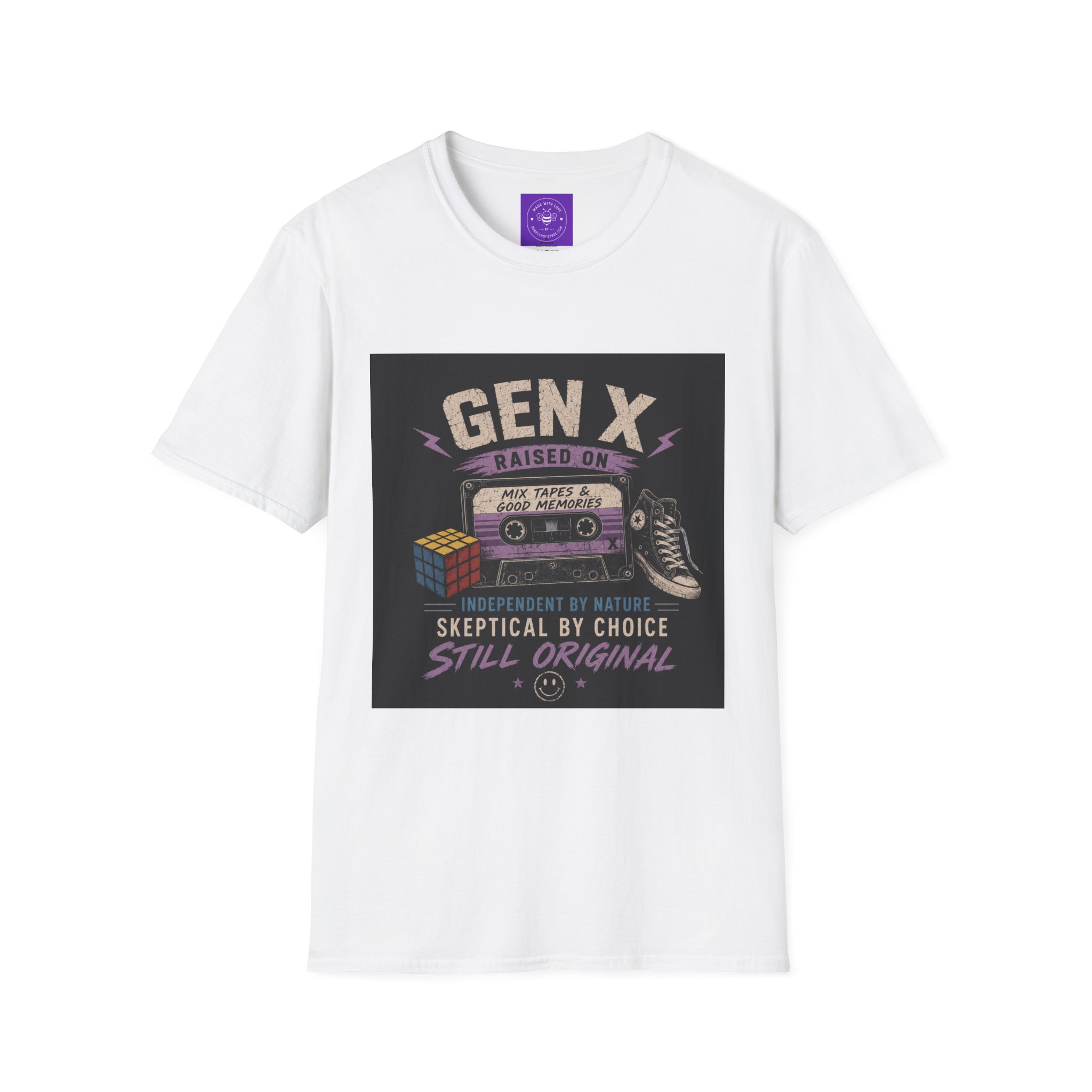Classic Gen X Raised on Mix Tapes T-Shirt | 80s & 90s Nostalgia 80s - Image 3