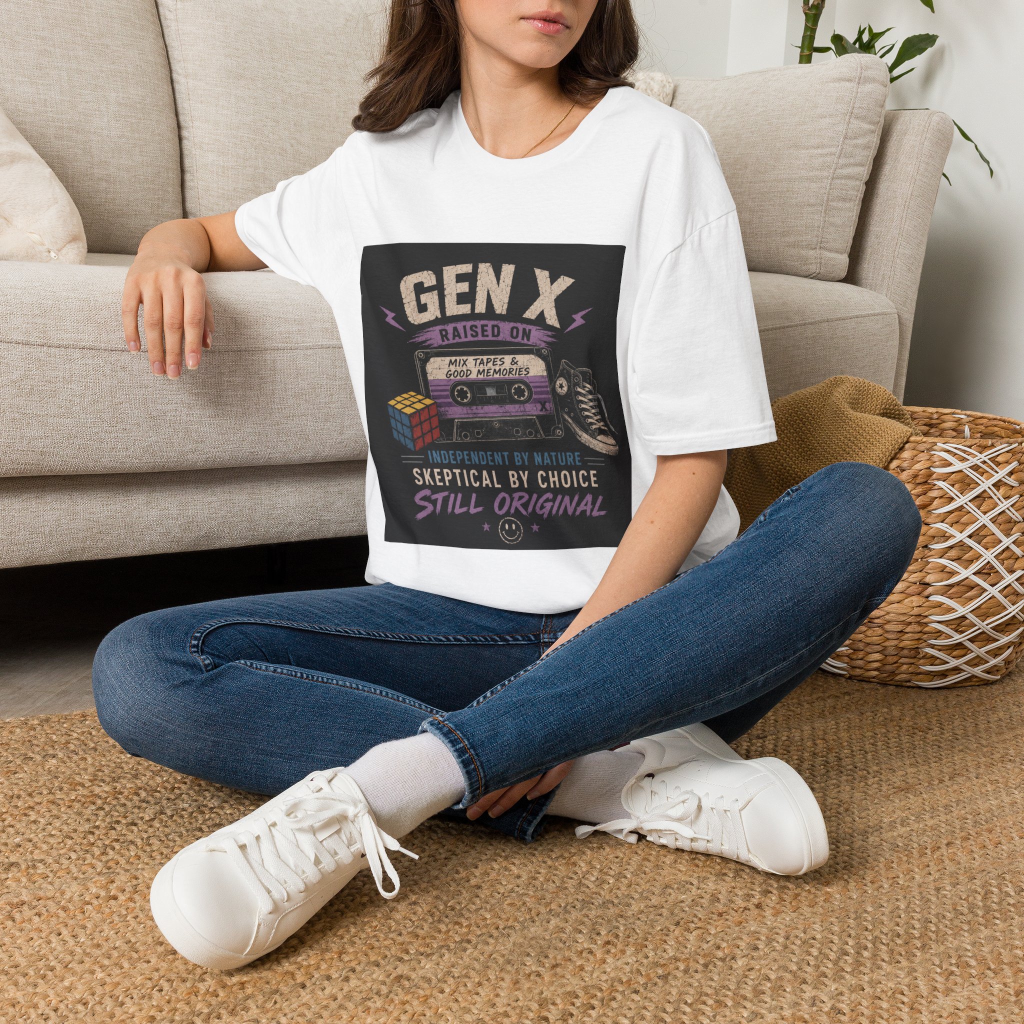 Classic Gen X Raised on Mix Tapes T-Shirt | 80s & 90s Nostalgia 80s - Image 2