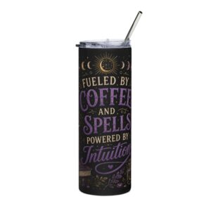 Fueled by Coffee and Spells Tumbler witchy stainless steel travel cup