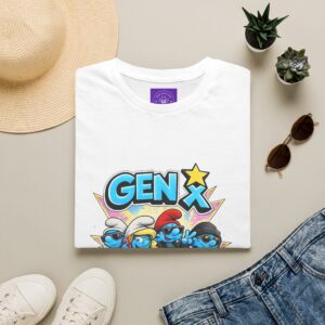 Gen X Smurf T Shirt Retro Cartoon Graphic Tee for Generation X Fans