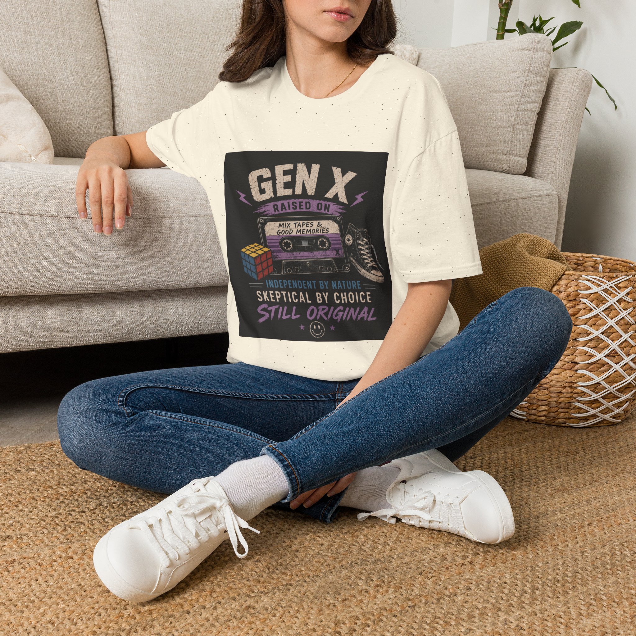 Classic Gen X Raised on Mix Tapes T-Shirt | 80s & 90s Nostalgia 80s - Image 14