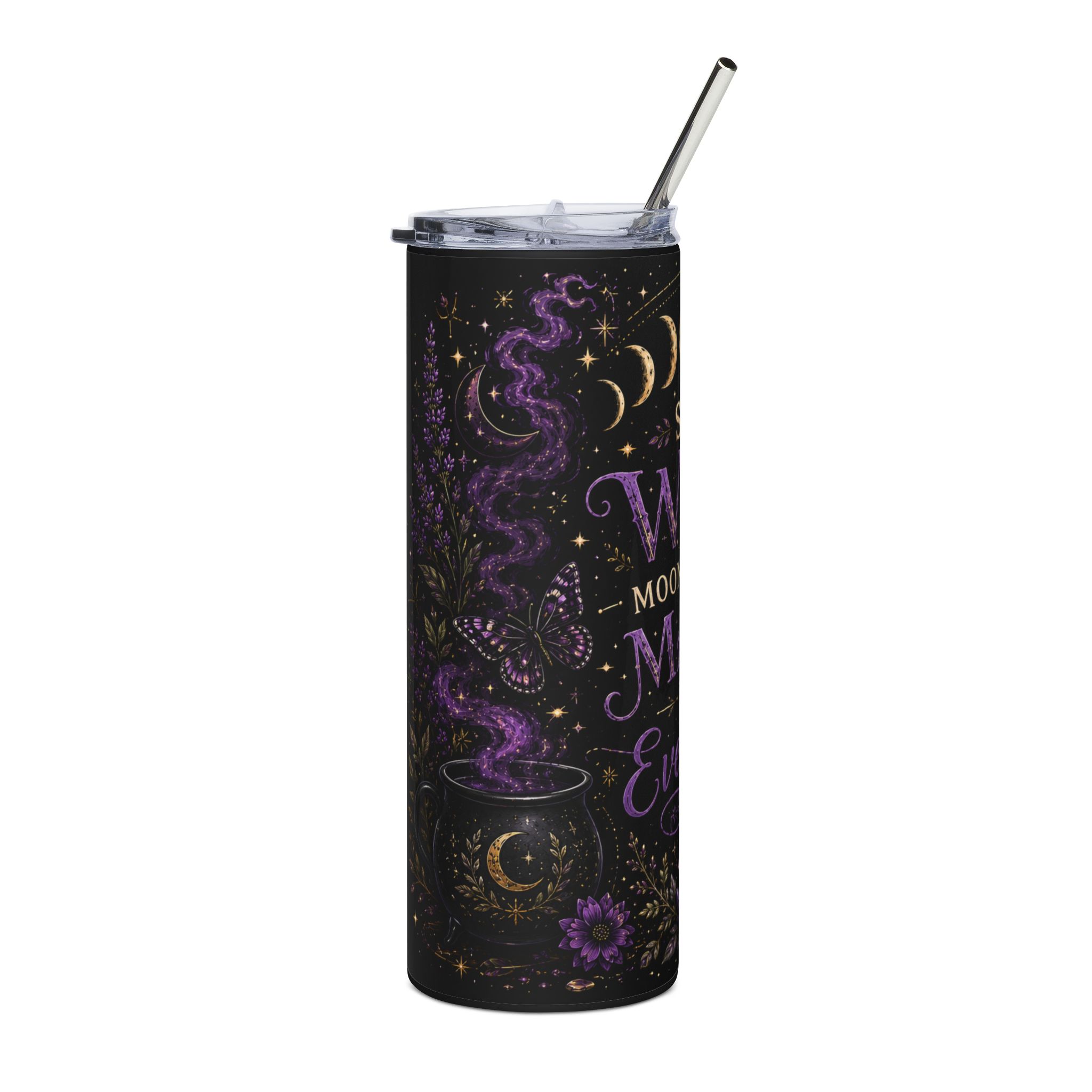 Stay Wild Moon Child Tumbler – Purple Moon Magic 20oz Stainless Steel Travel Cup - Image 2