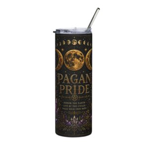 Pagan Pride Tumbler triple moon pentacle stainless steel travel cup