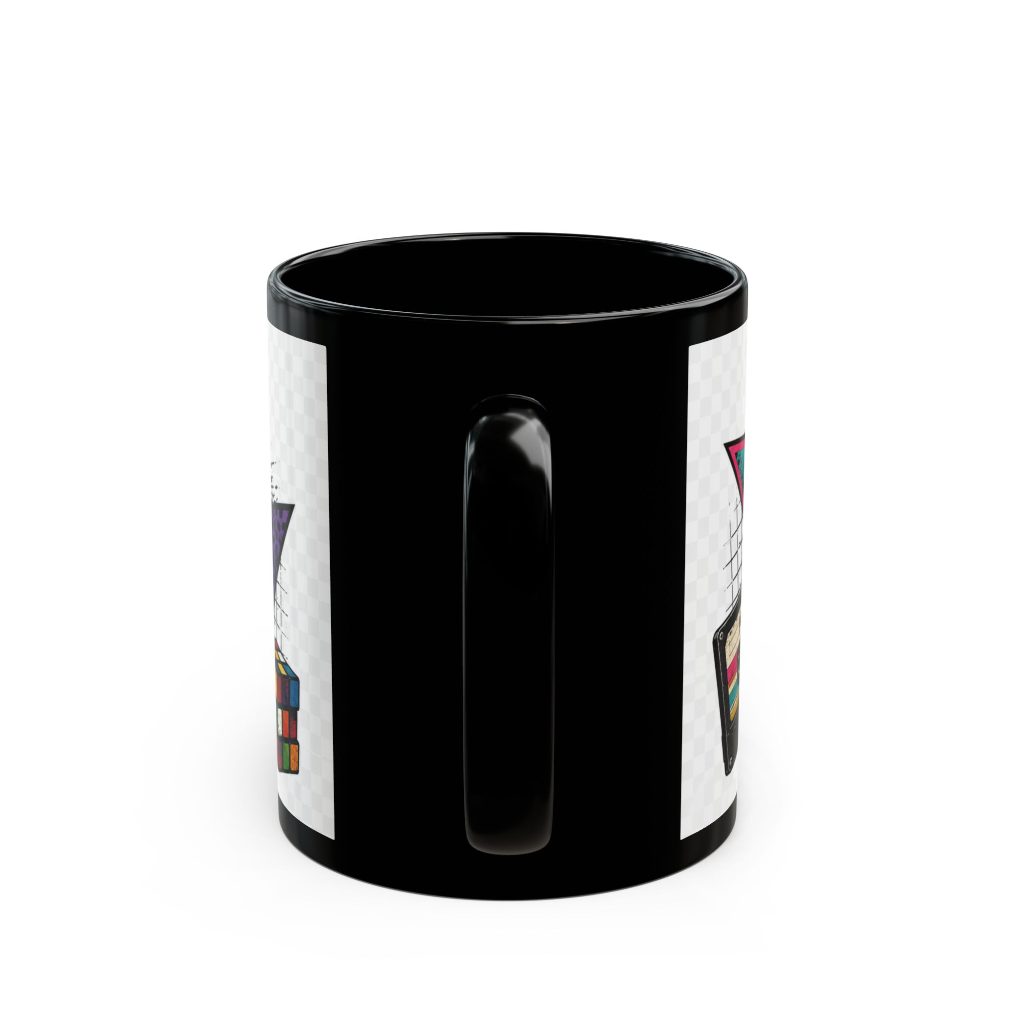 Generation X Retro Mug – Raised on Reality Awesome 80s Boombox & Rubik's Cube Coffee Cup - Image 4